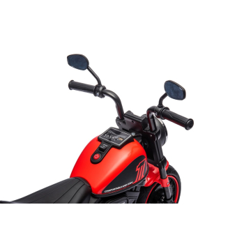 Motorek Chopper FASTER na akumulator dla dzieci Czerwony + Radio FM + Panel audio + LED